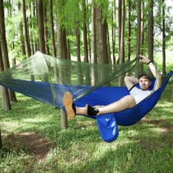 Portable Camping Double Hammock with Mosquito Net Outdoor camp-out Hanging Bed