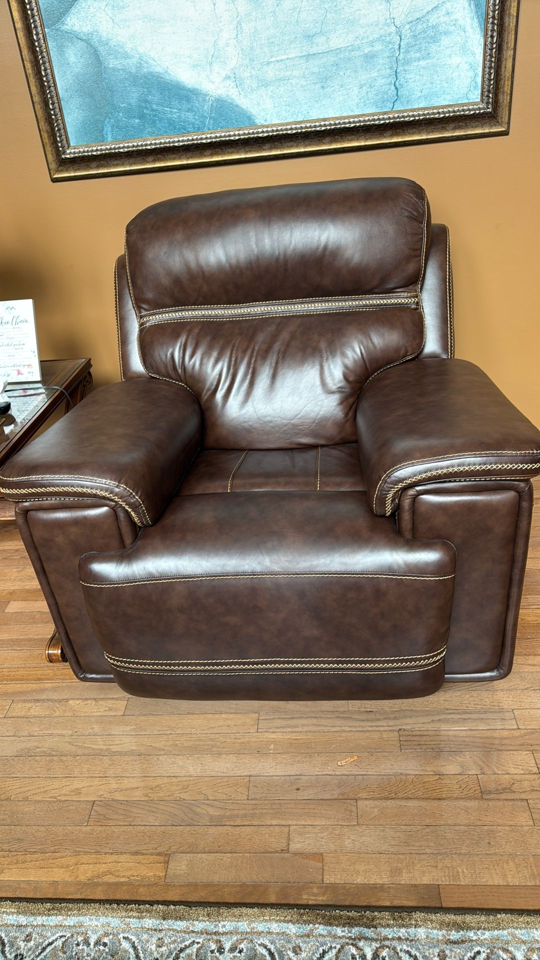 Bassett Leather Recliner Power Oversized Chair And 100” Sofa
