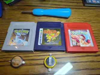 Pokemon Silver, jp gold, and Pokemon red Gameboy games. Refurbished NEW, or working batteries