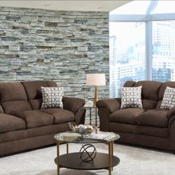 Chocolate Sofa & Loveseat