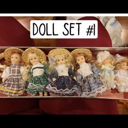 Small Porcelain Doll Set