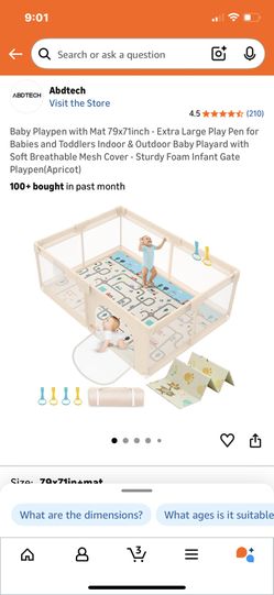 Big Baby Foam Playpen with Reversible Mat