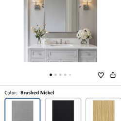 ANDY STAR Pivot Mirror for Bathroom, Brushed Nickel Rectangle Mirror with Adjustable Tilting Design, 24x36 Rounded Corner Tube Metal Frame Silver Mirr