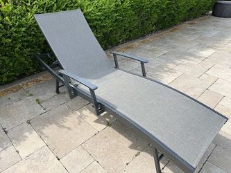 SunVilla Commercial Sling Wave Chaise Lounge with Adjustable Armrests