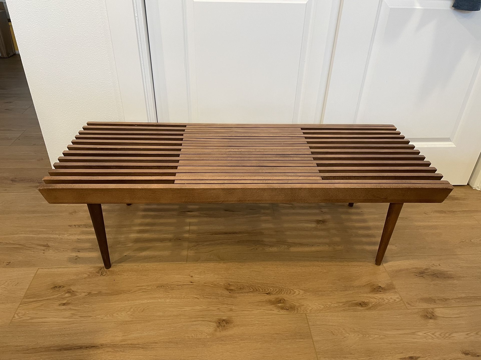 MCM Slatted Wood Bench Extendable for Sale in Seattle, WA - OfferUp