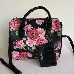 Juicy Couture Pink Billboard Flower Satchel Bag