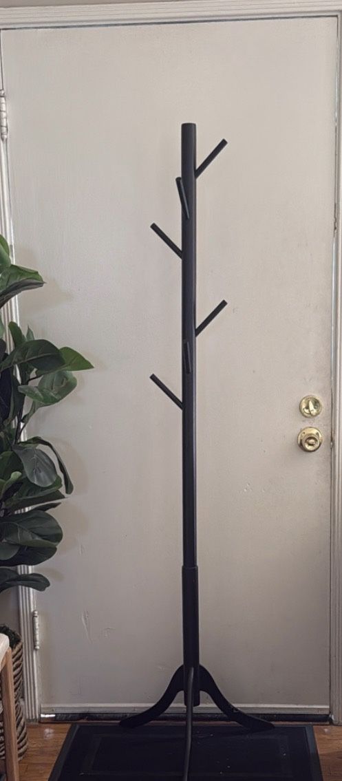 Black Wood Coat Rack