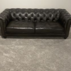 Black Leather Couch & Chair