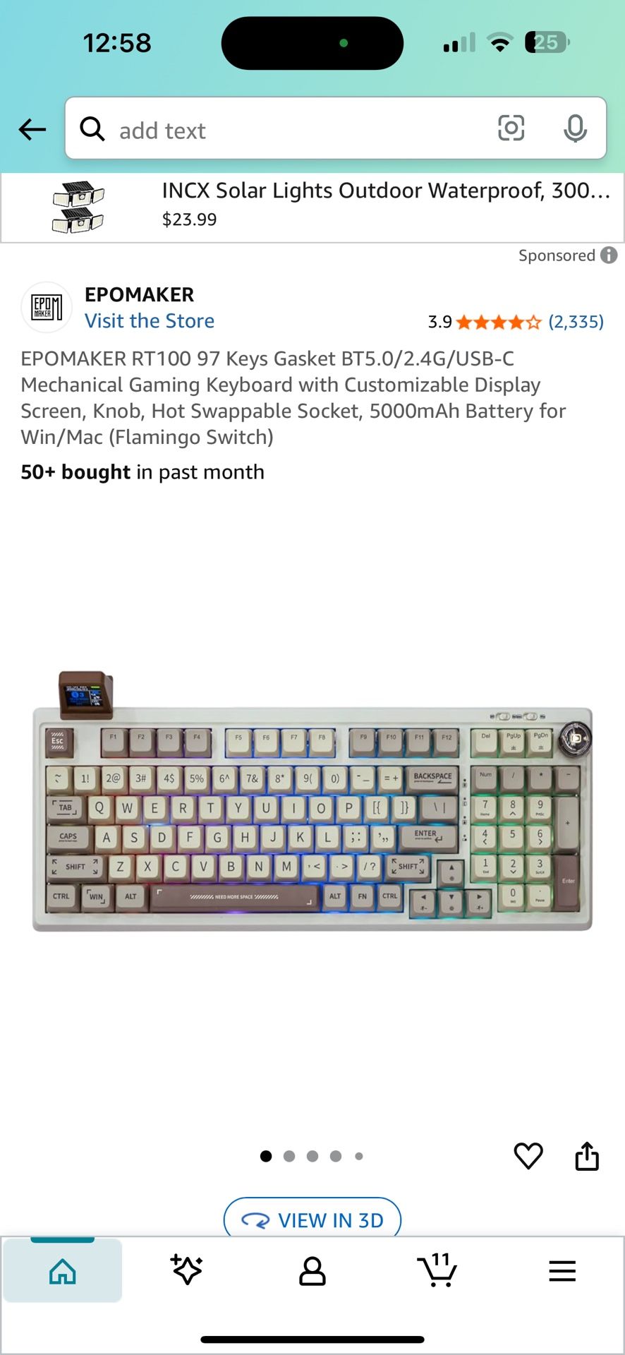 EPOMAKER RT100 97 Keys Gasket BT5.0/2.4G/USB-C Mechanical Gaming Keyboard with Customizable Display Screen, Knob, Hot Swappable Socket, 5000mAh Batter