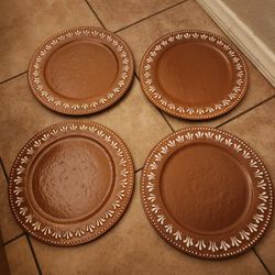 NEW S/4 Pottery Barn Gingerbread Charger Plates