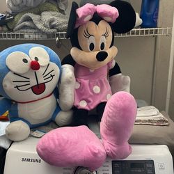 3 ft Minnie Plush and Doreamon