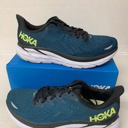 Hoka One One Clifton 8 Running Shoes Mens Size 12,5 Green Athletic Sneakers