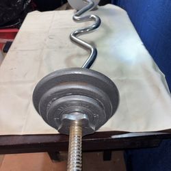 EZ Curl Bar With 35 Lbs Of Plates