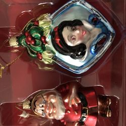 Disney Snow White and Seven Dwarfs Glass Ornaments