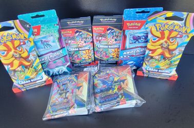 Pokémon Bundle: 2 Chaos Rising Bundles & 2 Sleeves, 2 Phantasm Flames w/Binder, 2 Knock Out
