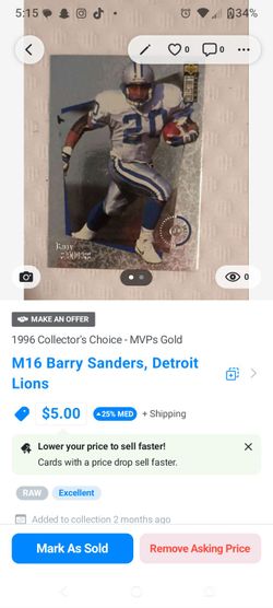 1996 Collector's Choice MVPs Gold Barry Sanders M16