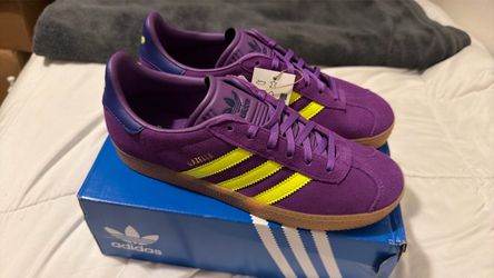 Adidas Gazelle Purple Yellow Suede Sneakers
