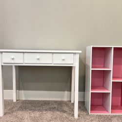 Kids desk and Bookshelf