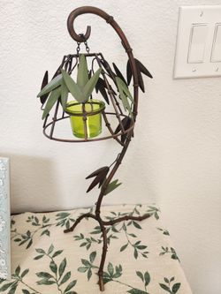 Bamboo style metal votive