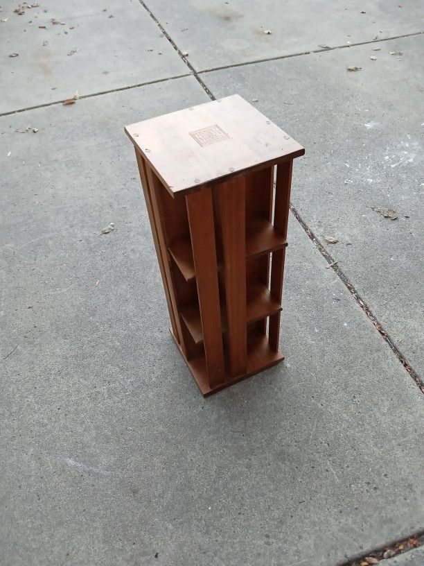 Vintage Napa Valley Wooden Swivel CD Holder Rack/ DVD/Cassette Or VHS