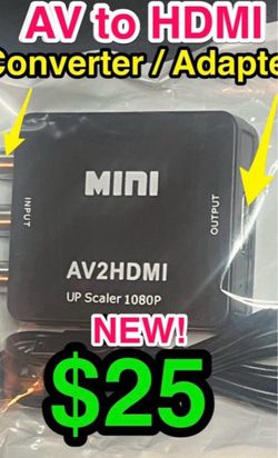 RCA AV to HDMI adapter converter for 1080P HD modern TV monitor display input