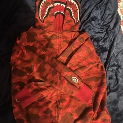 Double Red Bape Hoodie