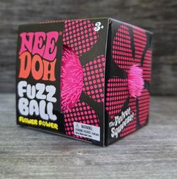 Authentic Schylling NEE DOH Fuzzball PINK Flower Power Velvet Squeeze New Sealed