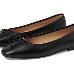 Cole Haan Yara Ballet Flat Shoes Bow Black Leather Women's Sz 9B - W30014 NEW