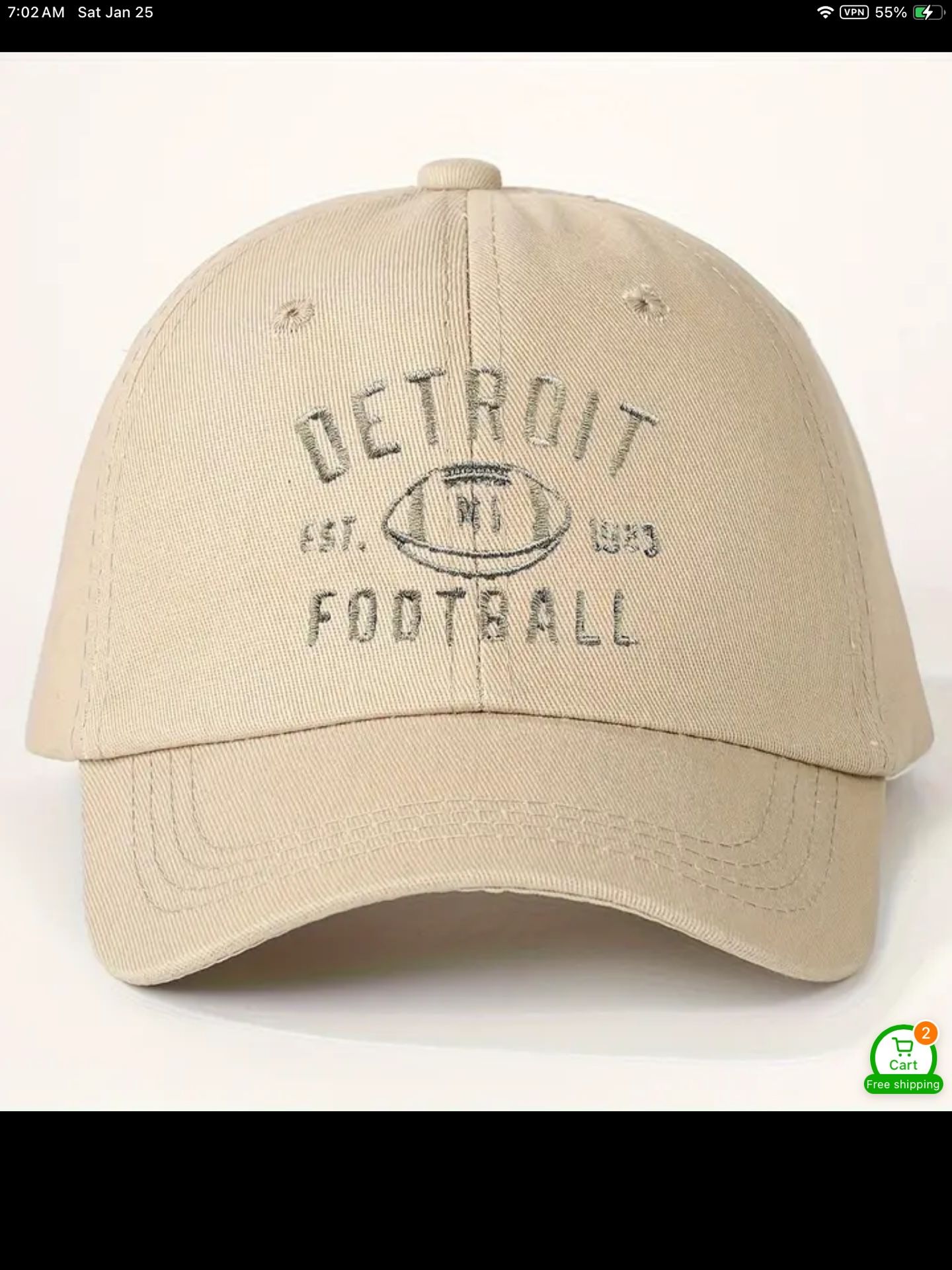 New Embroidered Detroit Football Cap