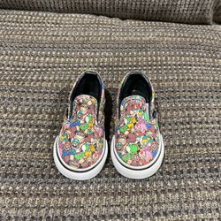 Size 4.0 Nintendo, Mario Brothers Toddlers Vans Off The Wall, Slip On Shoes