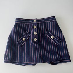 Maje Navy Pinstripe Skort 