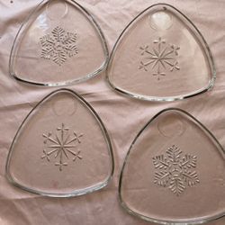Vintage Indiana Glass Snowflake Plate (NO mug)