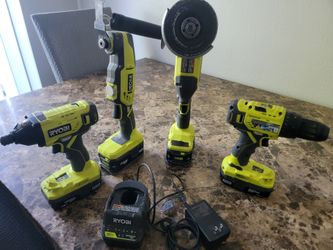 4 power tools 4 batteries 1 charger