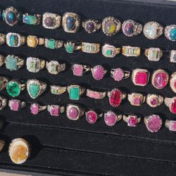 opal, silver, star ruby 925 sliver rings