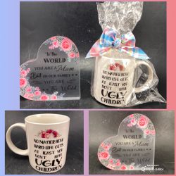 NEW Mother’s Day Gift Set—Mom Coffee Mug & Resin Heart (price For BOTH)