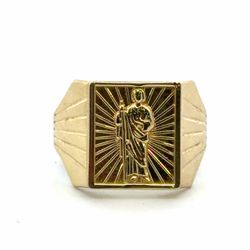 Men’s 10k Yellow Gold Saint St. Jude Ring Size 10.5 GP3112631