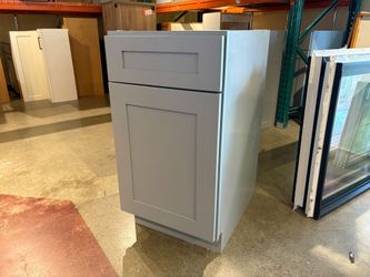 NEW! 18 Inch Dove Grey Base Cabinet with Soft-Close Hinges
