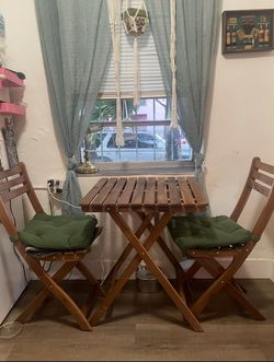 IKEA folding chairs and table