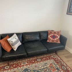 West Elm Leather Couch