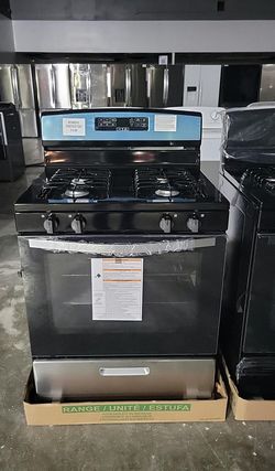 Frigidaire 30" Gas Stove – Black, 4 Burners, Timer