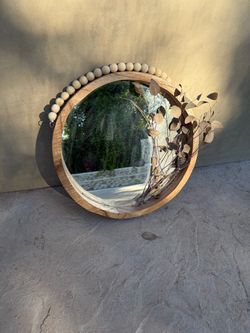 Boho round hanging mirror (broken portion)