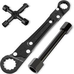 Adjustable Plumbing Tools Set, Angle Stop Wrench Angle-On Wrench Hand Tool kit, plumbers wrench Angle Stop Removal Tool for professional plumber