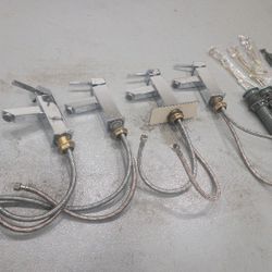 4 Chrome Bathroom Faucets With Stainless Steel Braided Water Lines