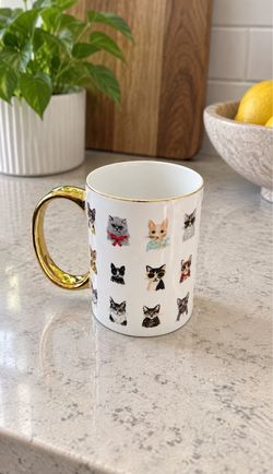 Rifle Paper Co. Cat Mug with Gold Handle 🐱✨