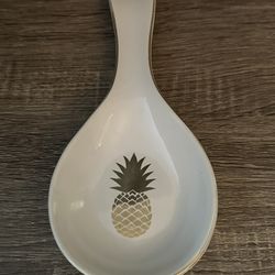 Pineapple Ceramic Spoon Rest / Utensil Holder