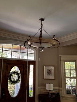 28” Alabaster Glass Chandlier