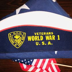 ORIGINAL AUTHENTIC “ VETERANS WORLD WAR 1 USA “ GARRISON HAT All Wool preserved In mint Condition