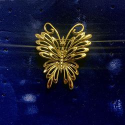 Gold Vintage Butterfly Pin 