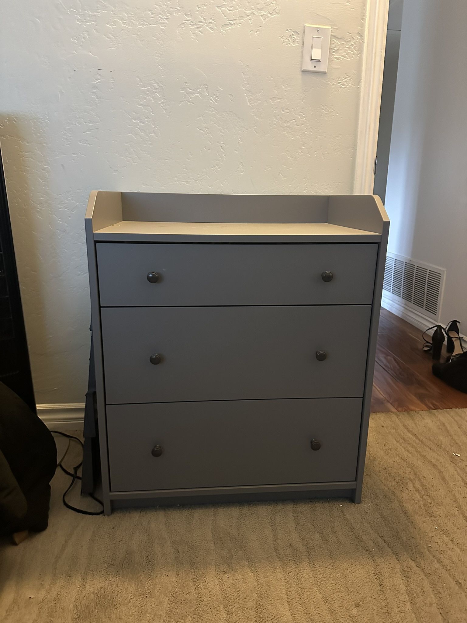 IKEA Bedroom Furniture Set - 3-Drawer Dresser, 6-Drawer Dresser, and TWO 1-Drawer Nightstand in Gray