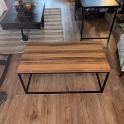 Wood And Metal Coffee Table 